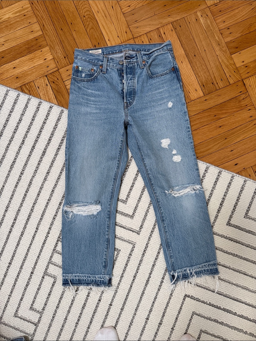 Classic Levi’s 501 Distressed Jeans